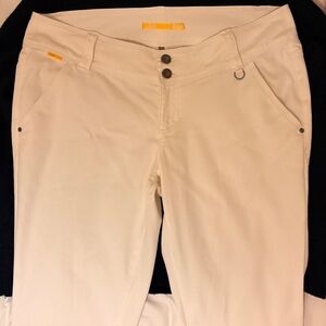 Low rise white jeans